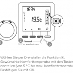 Grafik der Einstellmöglichkeiten des Raumthermostats